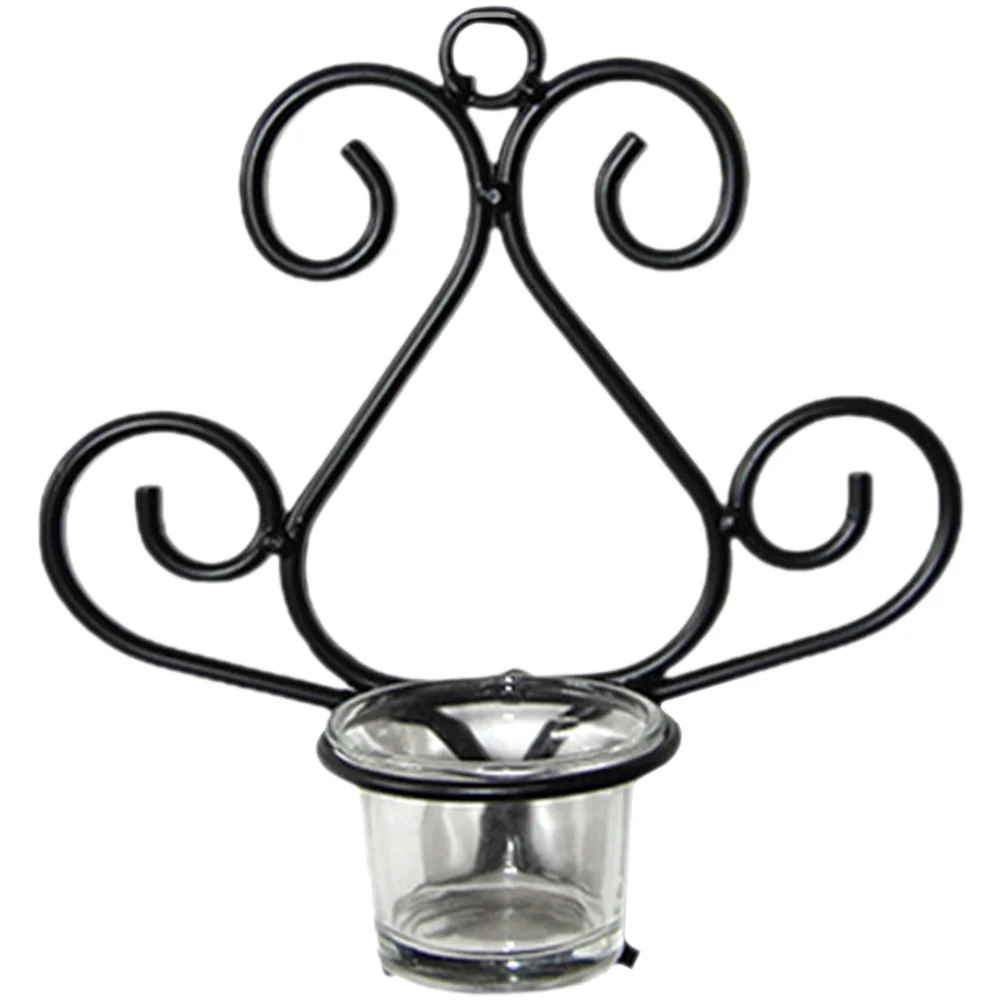 

Iron Holder European Style Wall Mount Hanging Candlestick Metal Decorative Home Living Decor Candlestick Holder