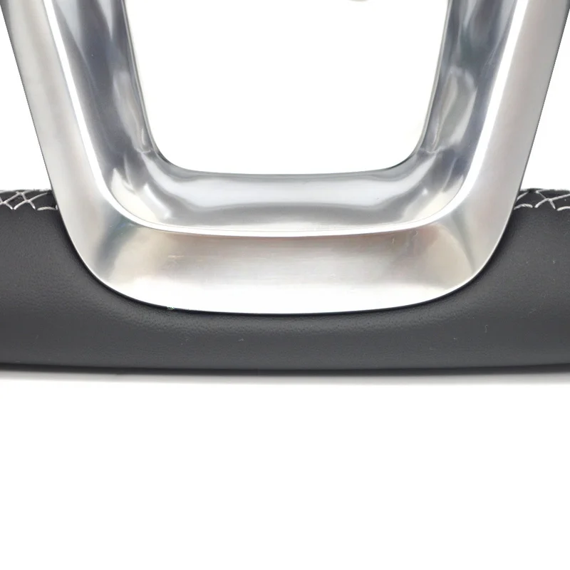 For Audi Steering Wheel Horn Cover Q5L S Mark Half Perforated Light Grey Line With Button Paddles Heated Style Decorative Cover