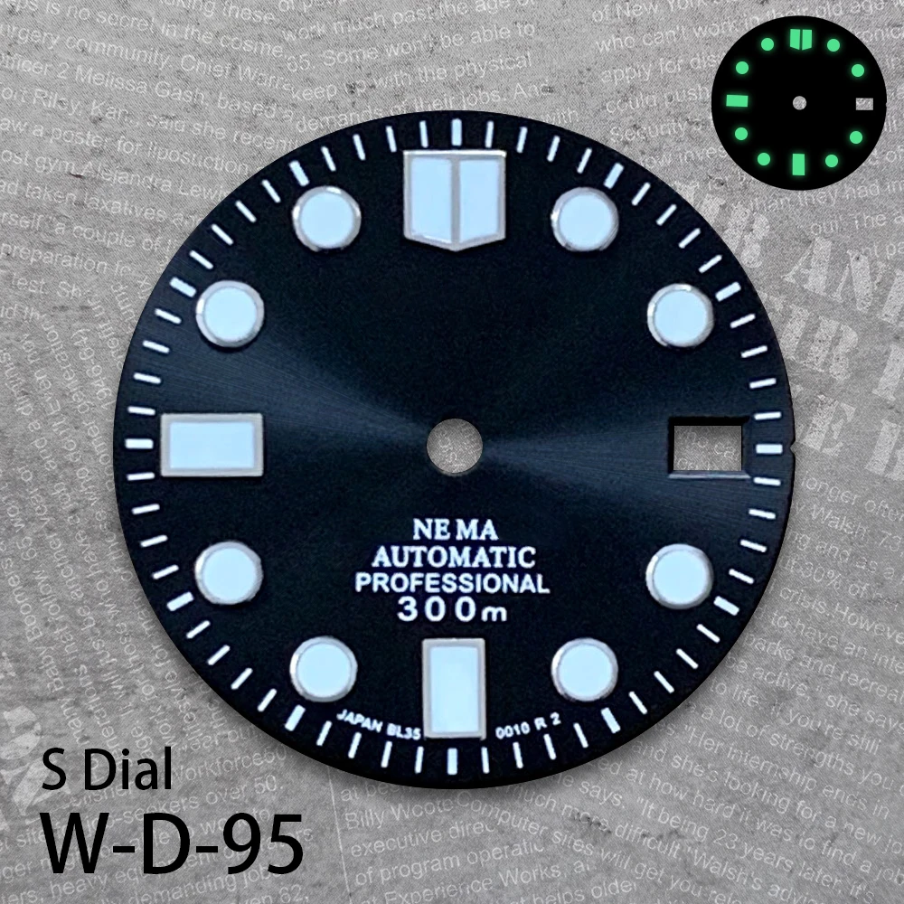 28.5 مللي متر المينا S شعار أمة الله الهاتفي مناسبة لحركة NH35/NH36 الأخضر مضيئة ساعة عالية الجودة تعديل الملحقات