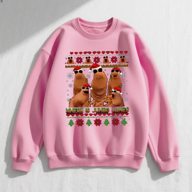 Where Is Jumbo James Marcus The Worm クリスマス スウェットシャツ カジュアル クルーネック カジュアル ファッション ソフトで快適なレトロな長袖デザイン