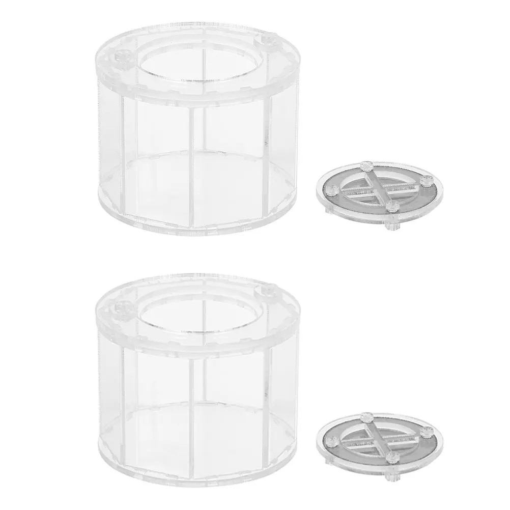2Pcs Reptile Feeding Box Transparent Acrylic Breeding Container Ventilation Holes Easy Clean Reptile Keeper Display Cage