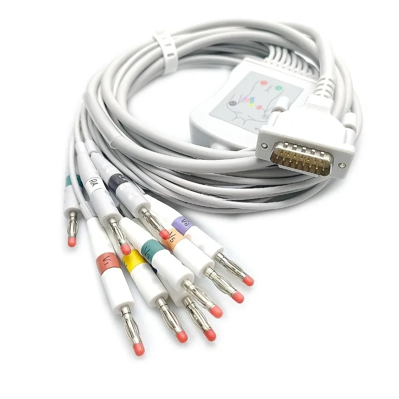 Compatible Banana 4.0 10 Lead EKG Cable for AT3 Medical Supplies