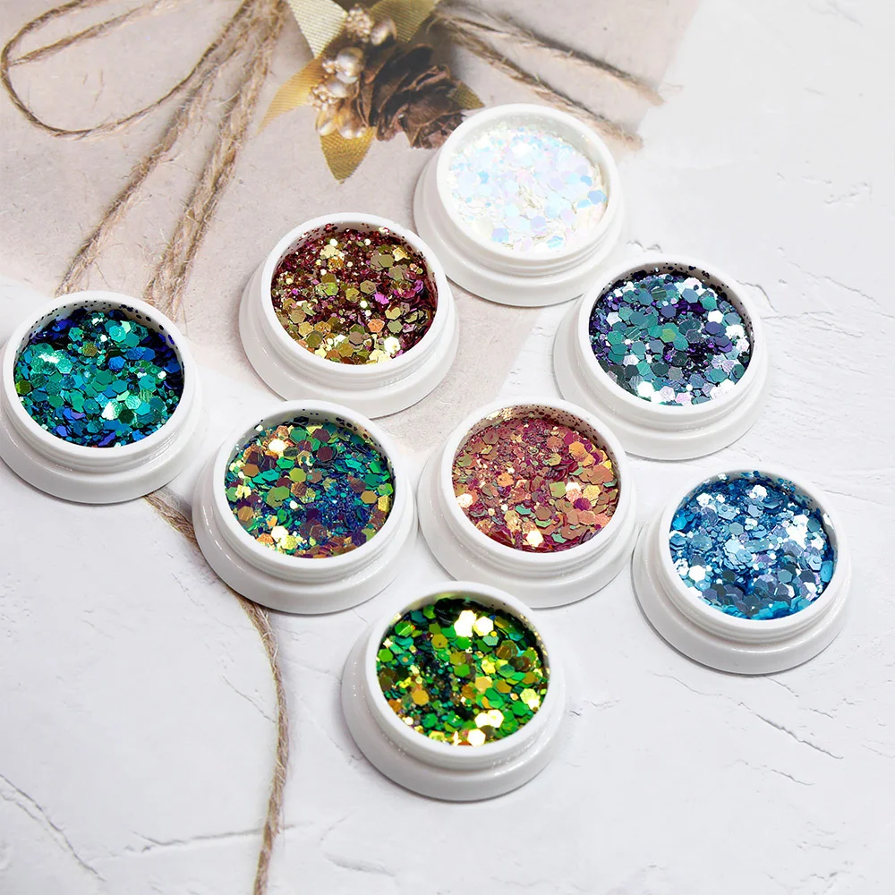 Nail Sequins Transformation Iridescent Flashing Attractive Sparkling Amazing Multicolor Sequins Popular Nail Decals Glitter