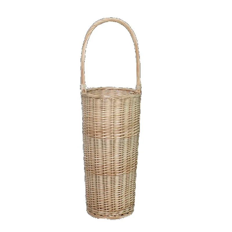 Willow rattan umbrella bucket storage rack drawing storage hand-woven creative lift basket paper basket