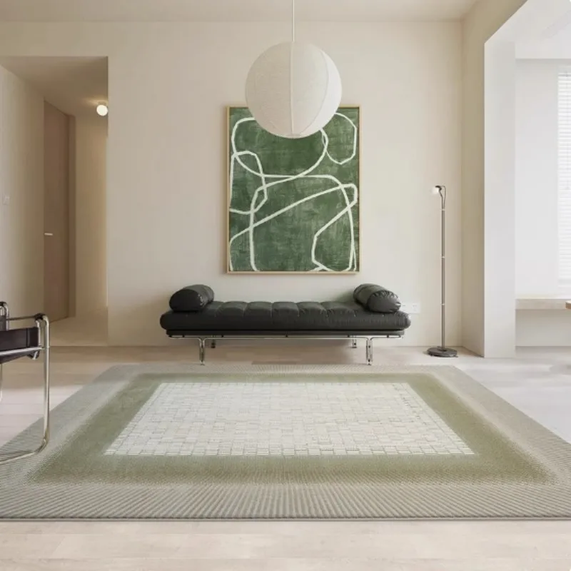 VIKAMA Summer Cream-style Carpet, Living Room Light Luxury Green Coffee Table Carpet, Simple Bedroom Carpet, Home Decoration