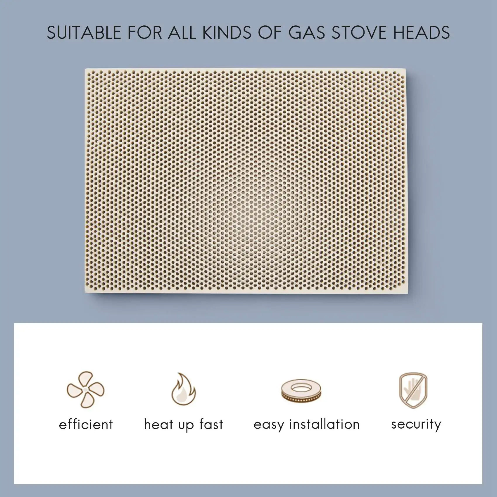 บอร์ดบัดกรีรังผึ้งเซรามิกให้ความร้อน kompor Gas หัว135x95X13มม. ใหม่