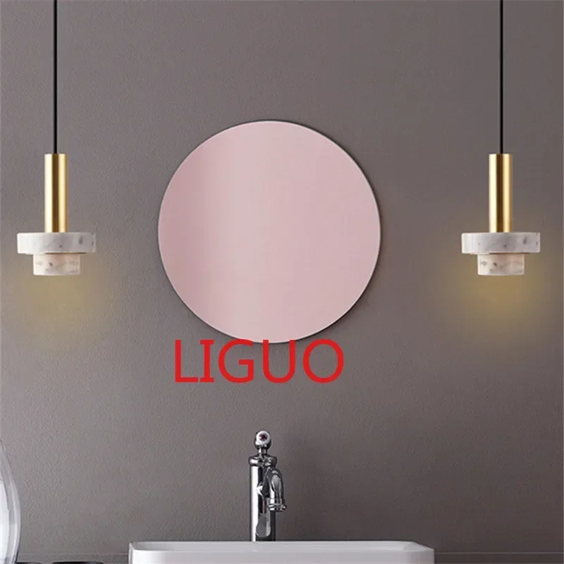 Marble pendant light Nordic Bedroom Bedside minimalist potlight Led Bar Restaurant Stone dining room light fixtures