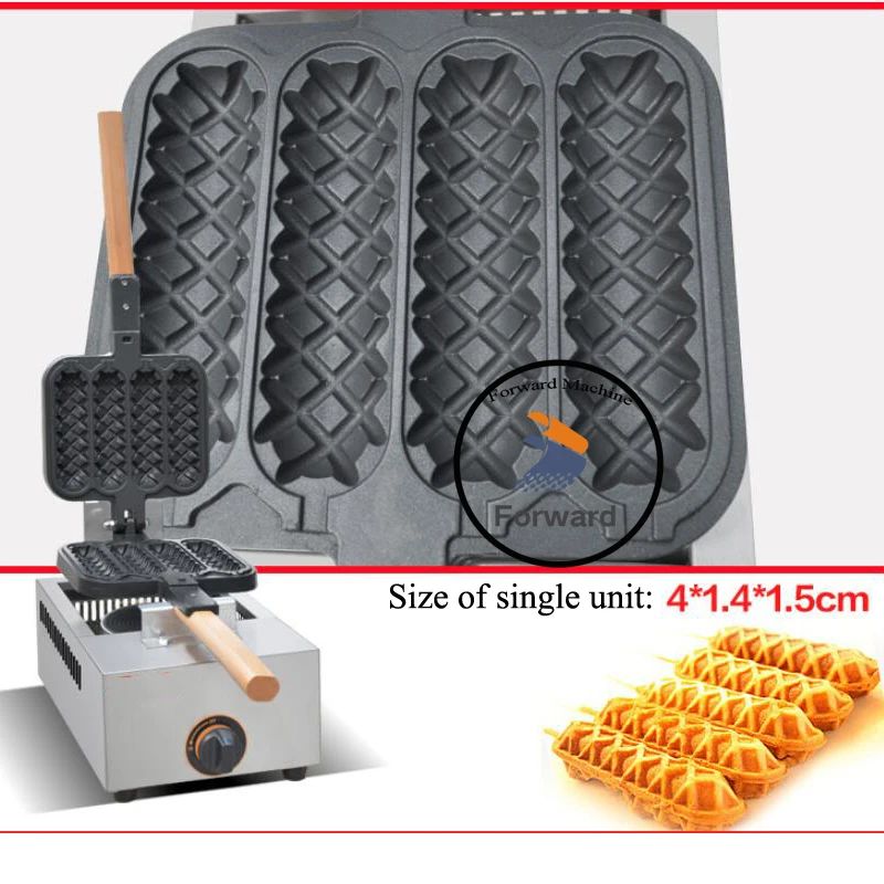 4pcs Gas Crispy Hot Dog Sausage Waffle Maker Machine Lolly Waffle Stick Making Machine