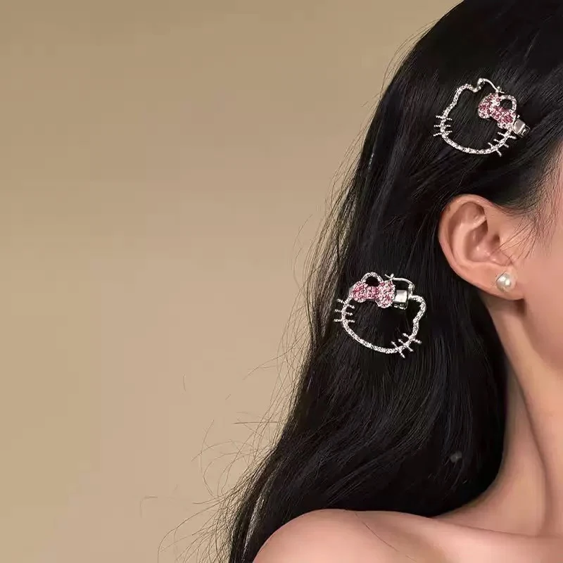 Kawaii cheveux accessoires mignon Anime Hellokittys Girly coeur évider cheveux Bb Clips pour femmes à la mode épingles à cheveux peigne meilleurs cadeaux