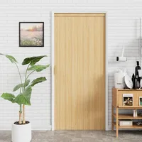 36x80 Oak Accordion Door Interior PVC with Handles, Trimmable Track, Space Saving 2