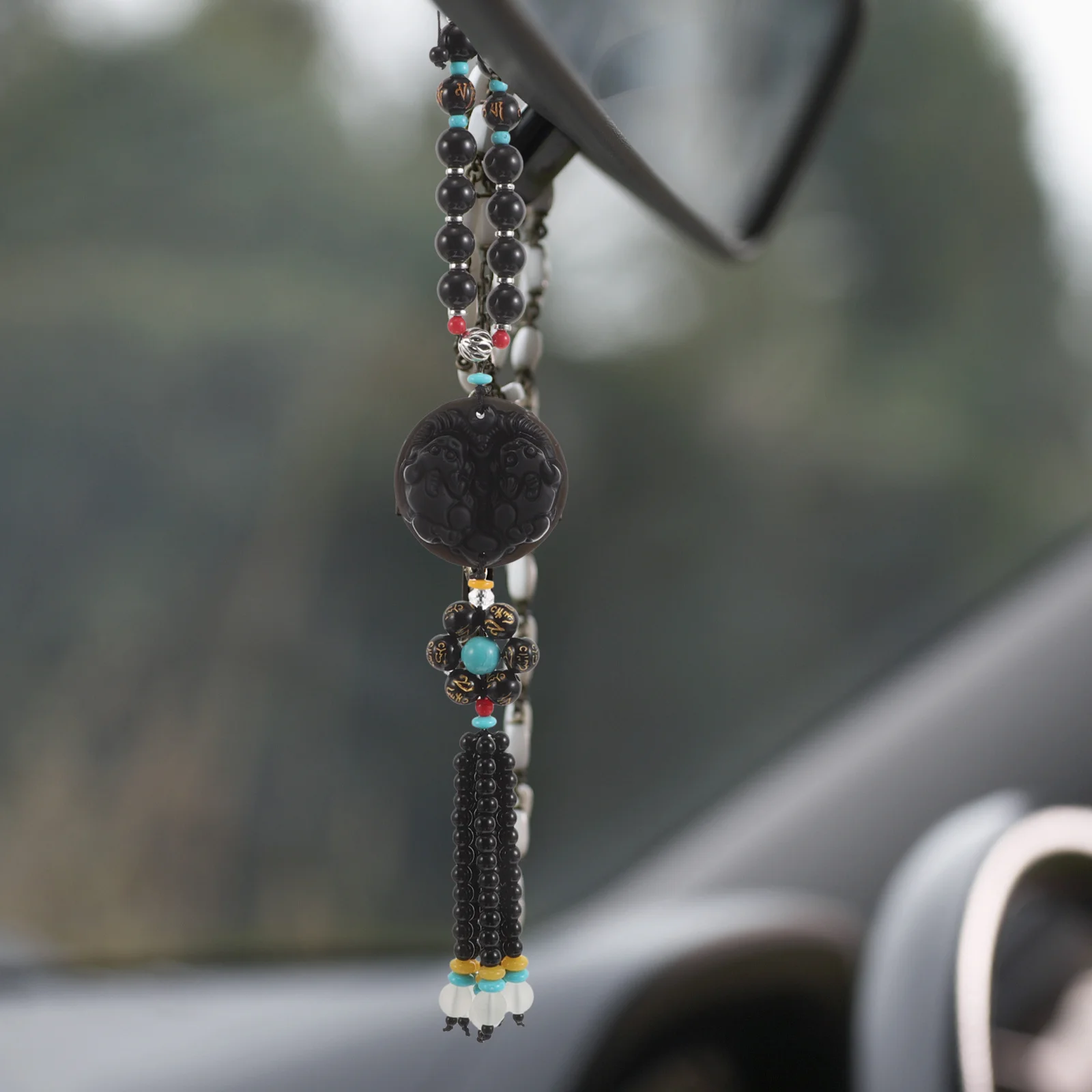 

Car Rearview Mirror Charms Chinese Style Gourd Pendant Travel Safety Good Auto Interior Hanging Decoration