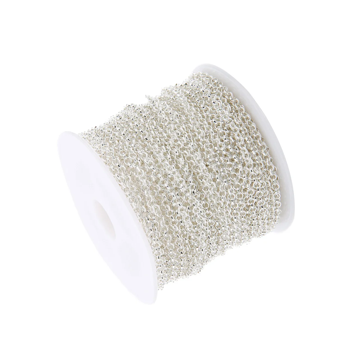 

Shaped Chain Spool 3mm Silver Cable Chain Lightweight Durable DIY Jewelry Making Necklace Bracelet Craft Accessories