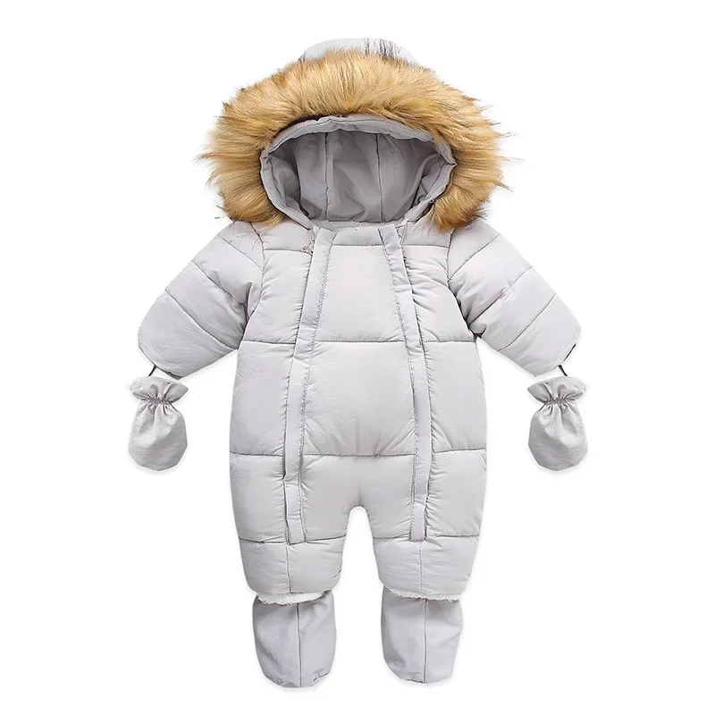 Infant Snowsuit Romper Hooded Outerwear Girls Coat&jacket Jumpsuit Jacket Baby Coat Warm Kid Boy Ski Bib Snow Pants Gloves Sets