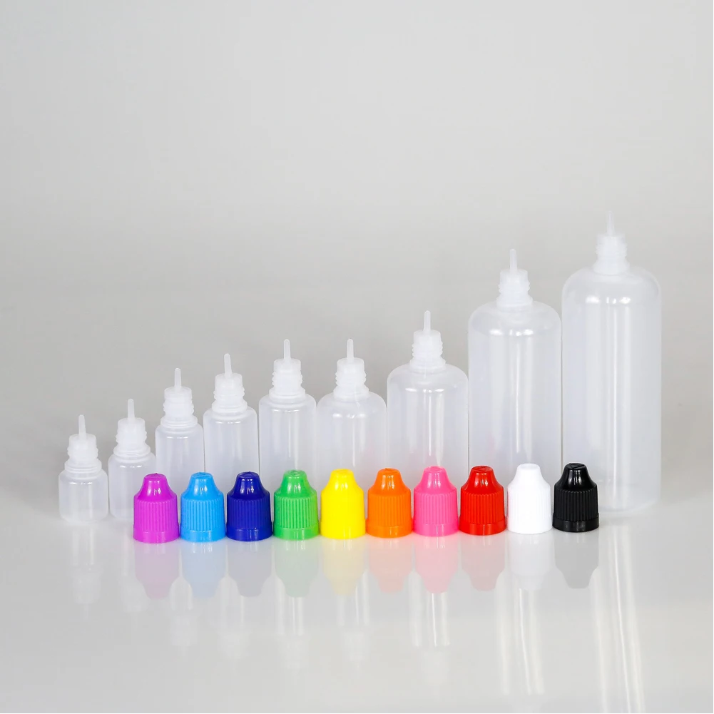 10Pcs 5/10/15/20/30/50/100/120ml Empty LDPE Plastic Dropper Bottle Eliquid Vape juice Bottle Squeezable with 1 Funnel