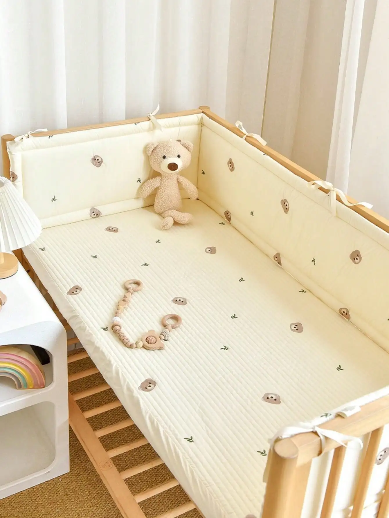 2026年式幼児用バンパー、チチョネラ、ベビーベッドプロテクター、新生児用ベッドバリアクッション、子供の安全のための編み込み、ベベクナス