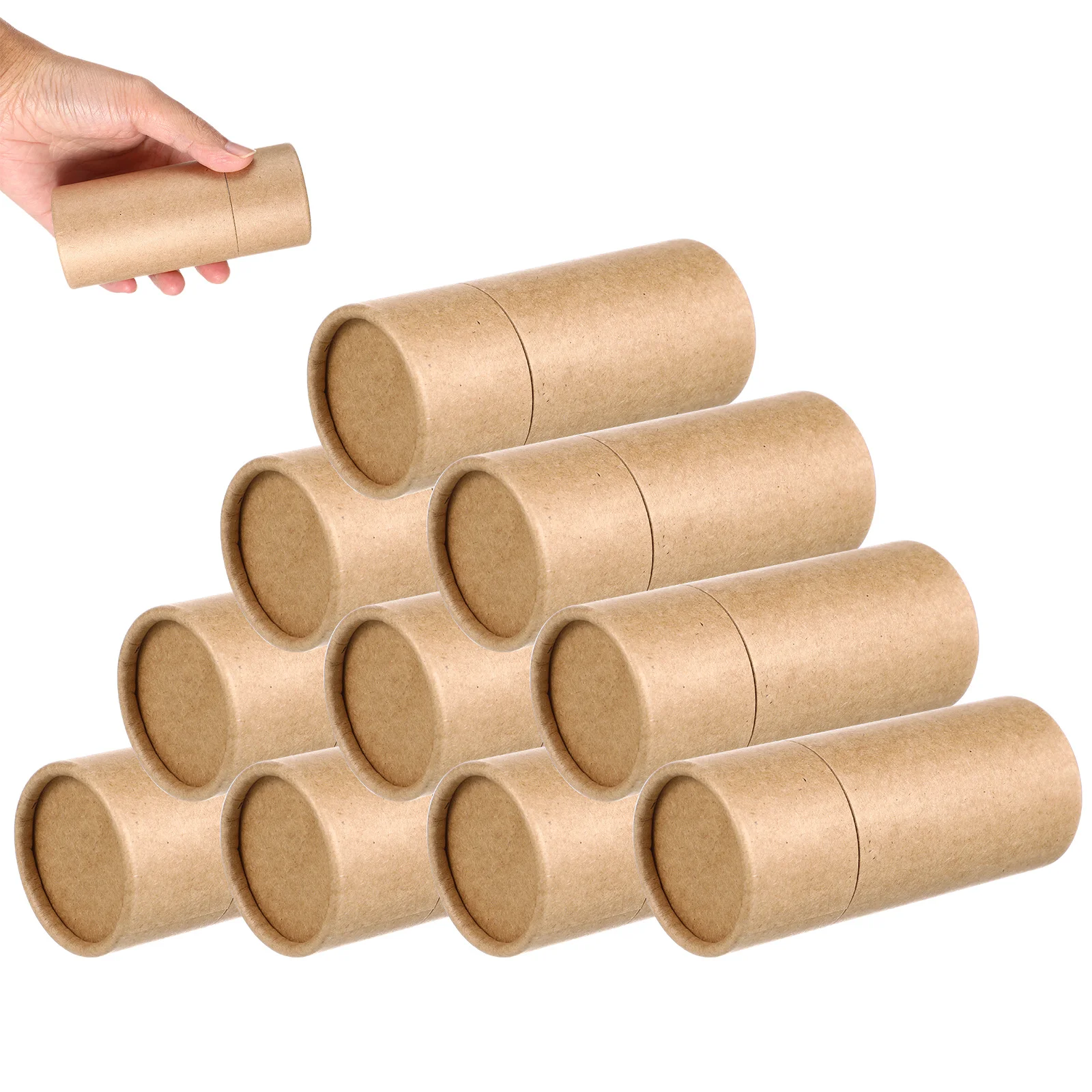 

10Pcs Essential Oil Bottle Packaging Boxes Brown Paper Cylinder Storage Box Gift Container Practical Packaging for Tea Incense