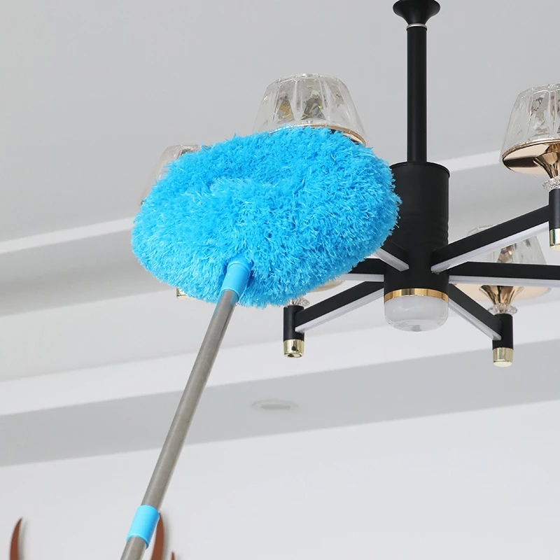 Long Duster Telescoping Extension Pole ทําความสะอาดผ้าม่านเฟอร์นิเจอร์เพดานสูงพัดลมทําความสะอาดไมโครไฟเบอร์ Duster