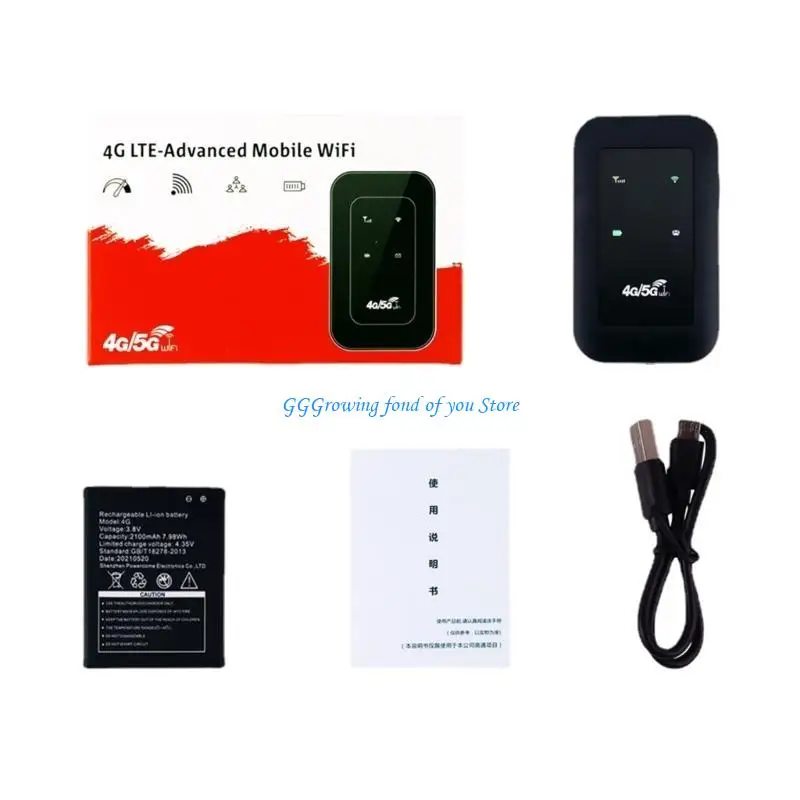 H9EB Mobile Hotspot 4G LTE Router Up to 150Mbps Speed 10 Devices Create WLAN to Use Any Card