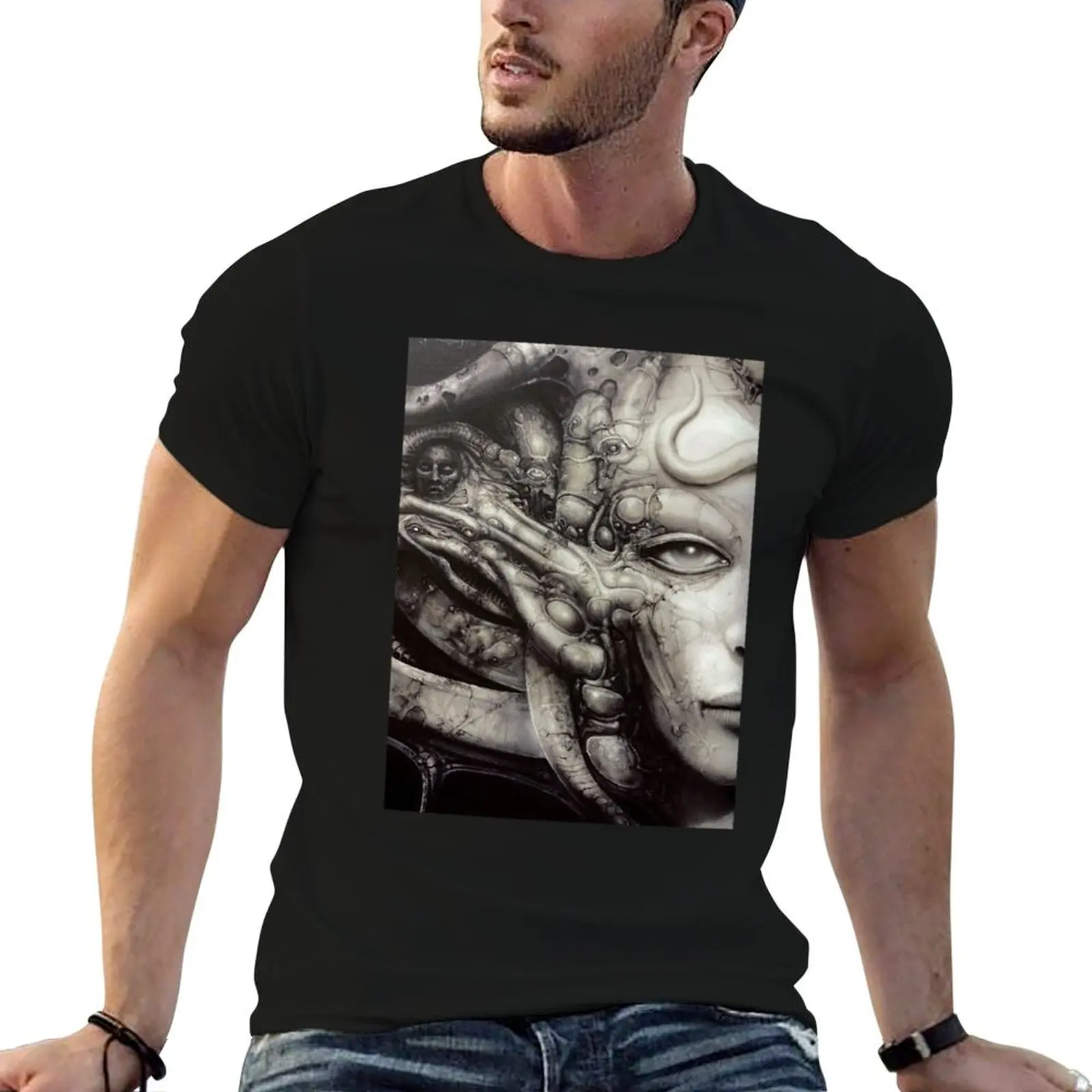 HR Giger - Li (Detail) T-Shirt Short sleeve tee blacks clothing for men