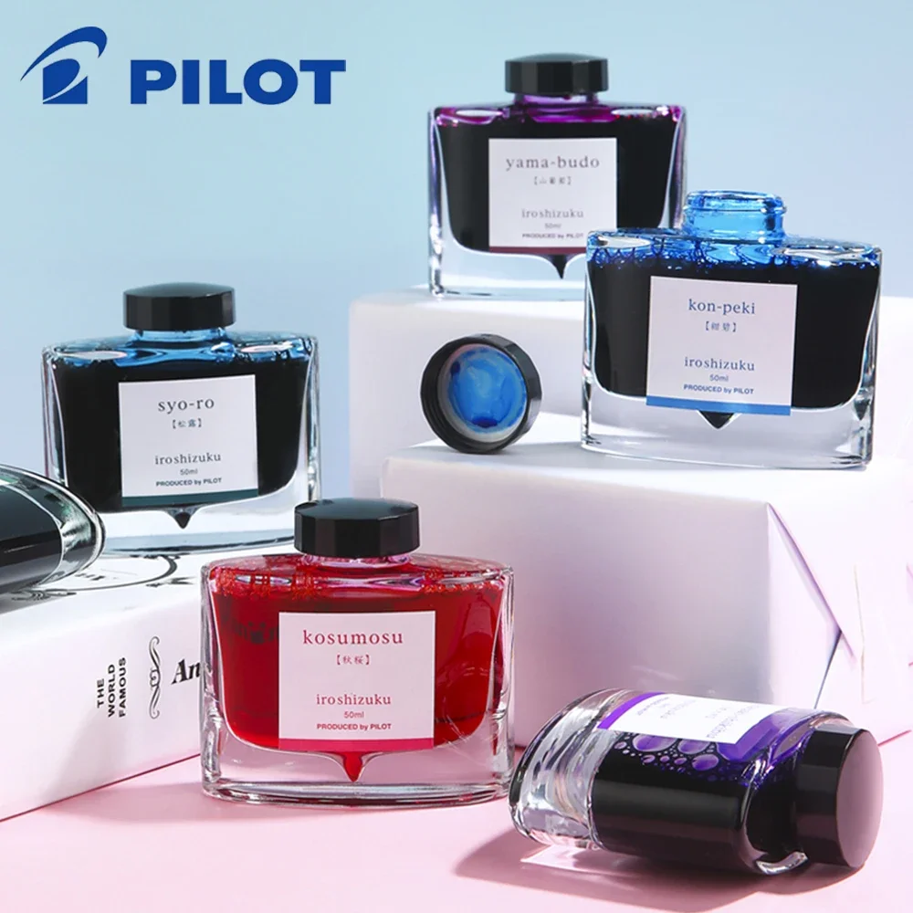 

1 бутылка, японские авторучки PILOT, чернила, неуглеродные, INK-50, цвет Iroshizuku, натуральный, 50 мл, 26 цветов, школьные канцелярские принадлежности