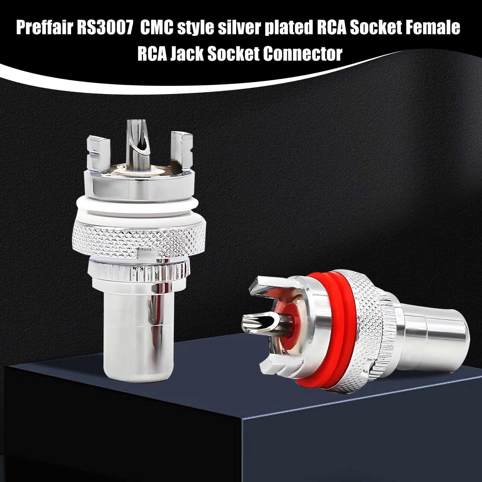 4pcs CMC Style Silver Plated  RCA Socket Female RCA Jack Socket Connector Solder RCA Amplifier  RS3007