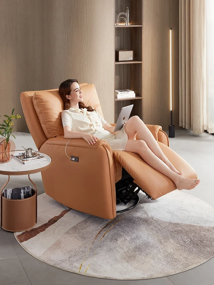 

Cloud Leather Sofa Modern Living Room Electric Multifunctional Single Cloth Chair