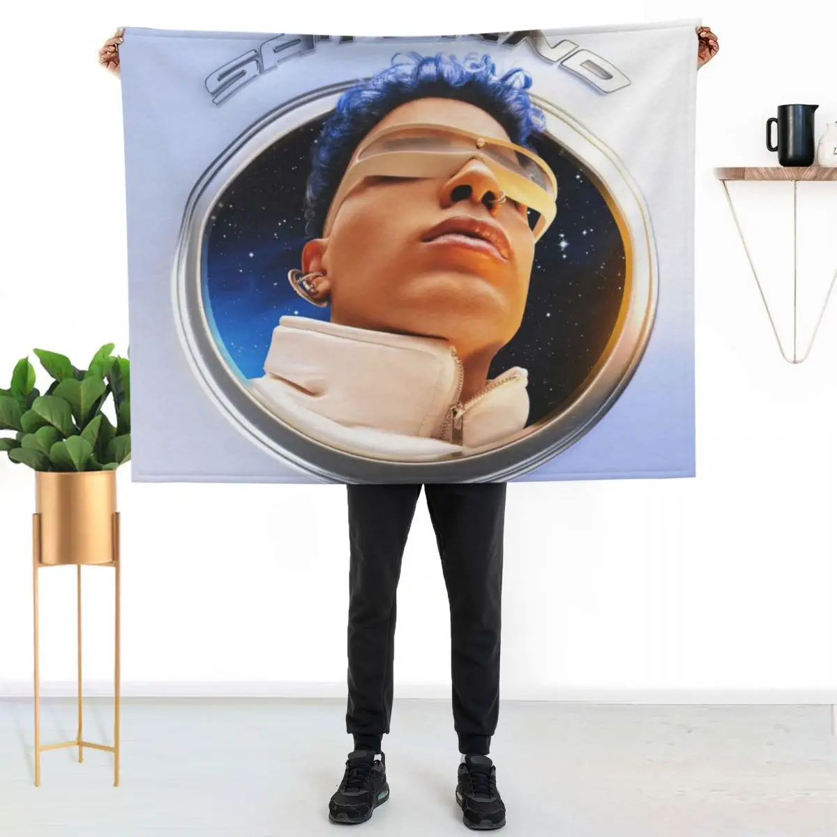 

Future style RauwSATURNO Throw Blanket Warm Comfortable Blanket Gift for Parents Friends