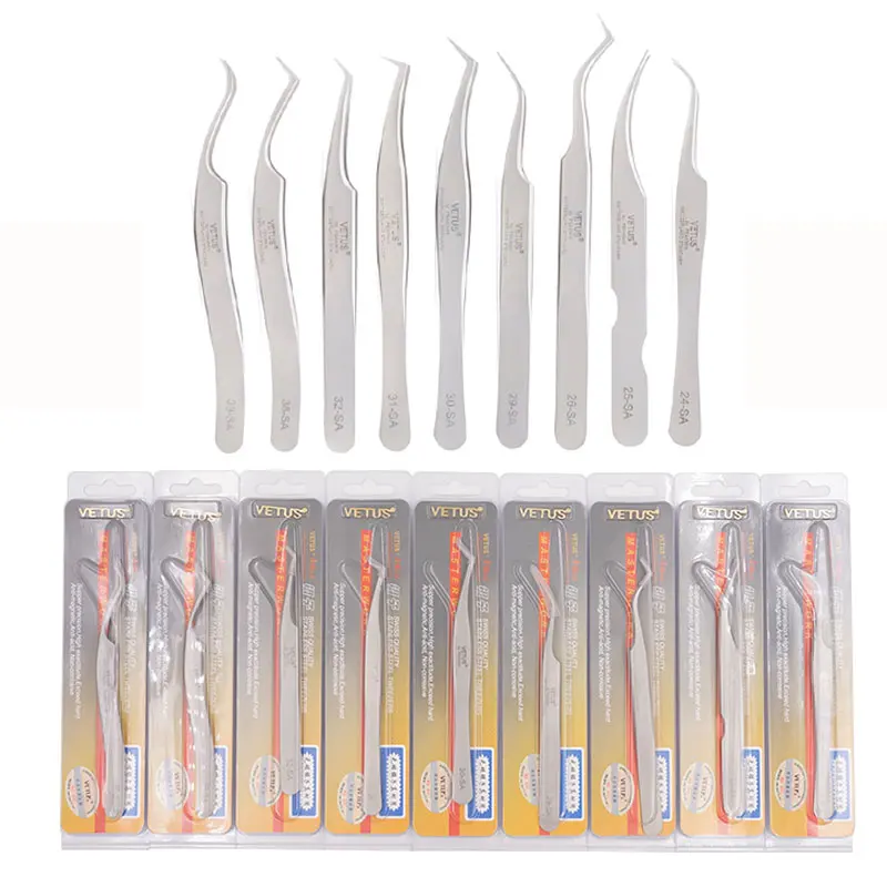 Vetus Wimper Pincet Profissional Voor 3D Volumn Wimperverlenging Roestvrij Fan Wimpers Pincet Uitstekende Sluiting Make-Up Tool