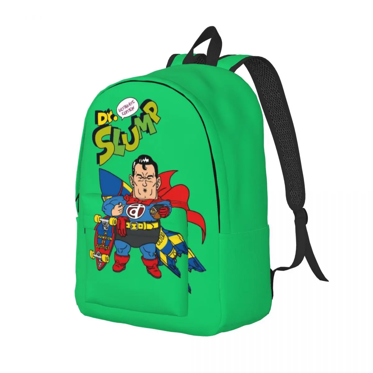 Dr. Slump Supermen Travel Canvas Backpack Women Men School Laptop Bookbag Anime Manga College Student Daypack Bags