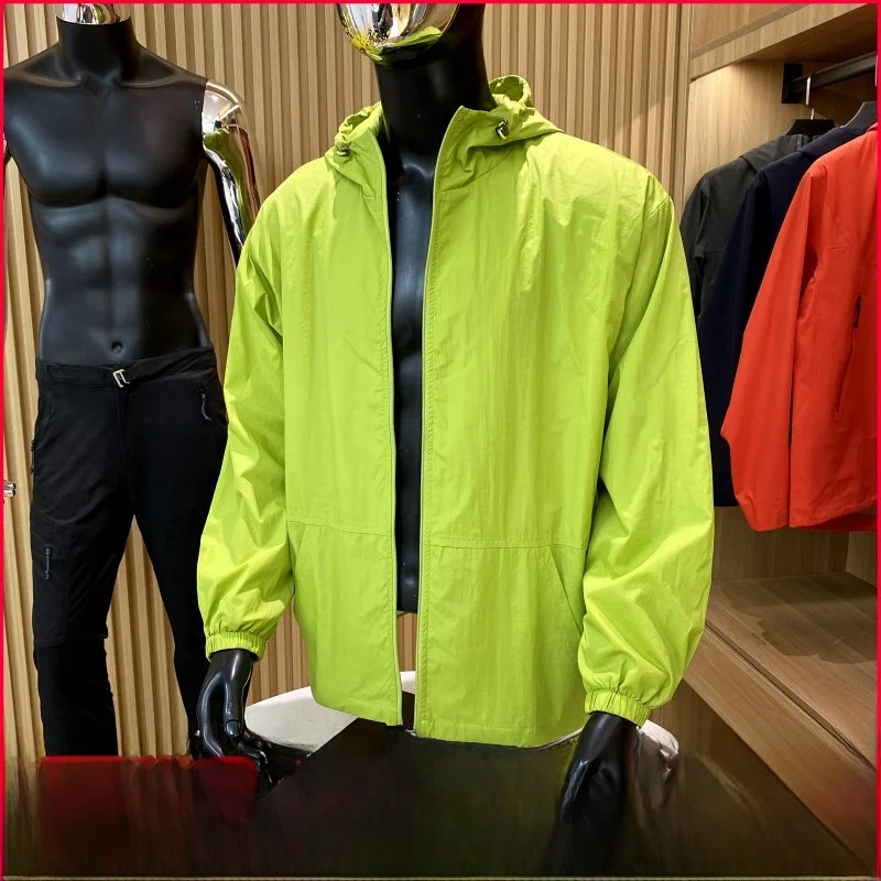 

North America High End Outdoor Lightweight Breathable Waterproof Skin Sunscreen Men's Outdoor Fce Riding Hooded Jaet