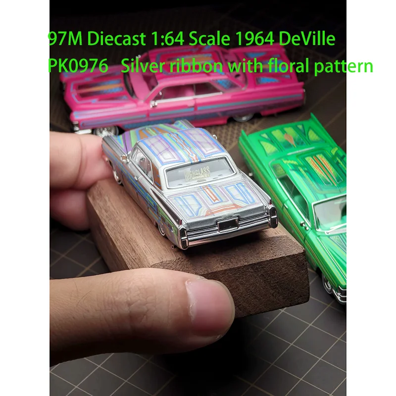 97M Diecast 1:64 Scale 1964 DeVille Low Rider Alloy Car Model Classic Decoration Hobbies Souvenirs Gifts Collection