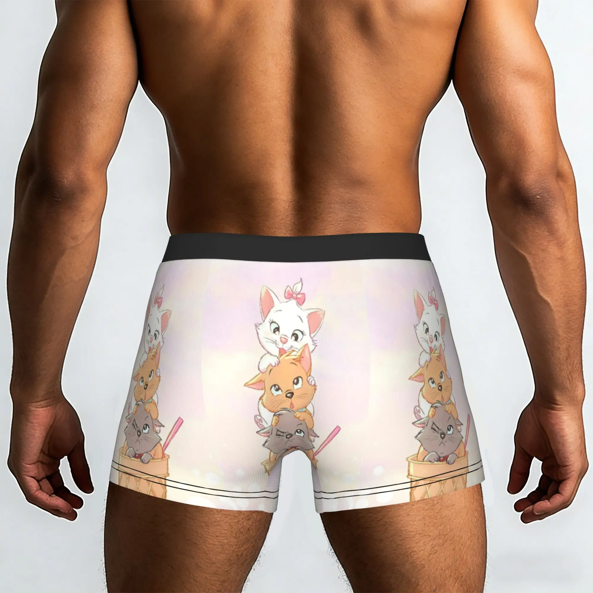 Custom M-Marie Cat Cartoon Underwear Men Breathable Cat Manga Boxer Briefs Shorts Panties Soft Underpants For Male