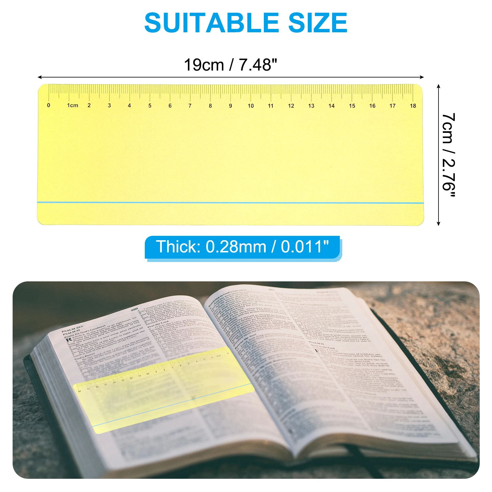 10/20Pcs Guided Reading Strips Highlight Colored Overlay Bookmarks with Line Reading Tracking Ruler Reduce Visual Stress