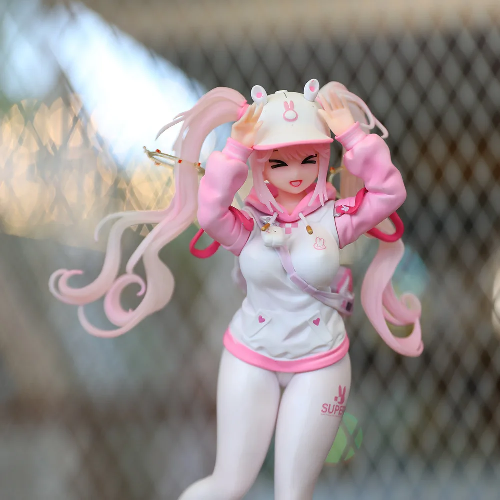 

Figure Super Bunny Girl Pink White Sportswear Bunny Ears Standing Posture PVC Model Toy Decoration Gift for Anime Enthusiasts
