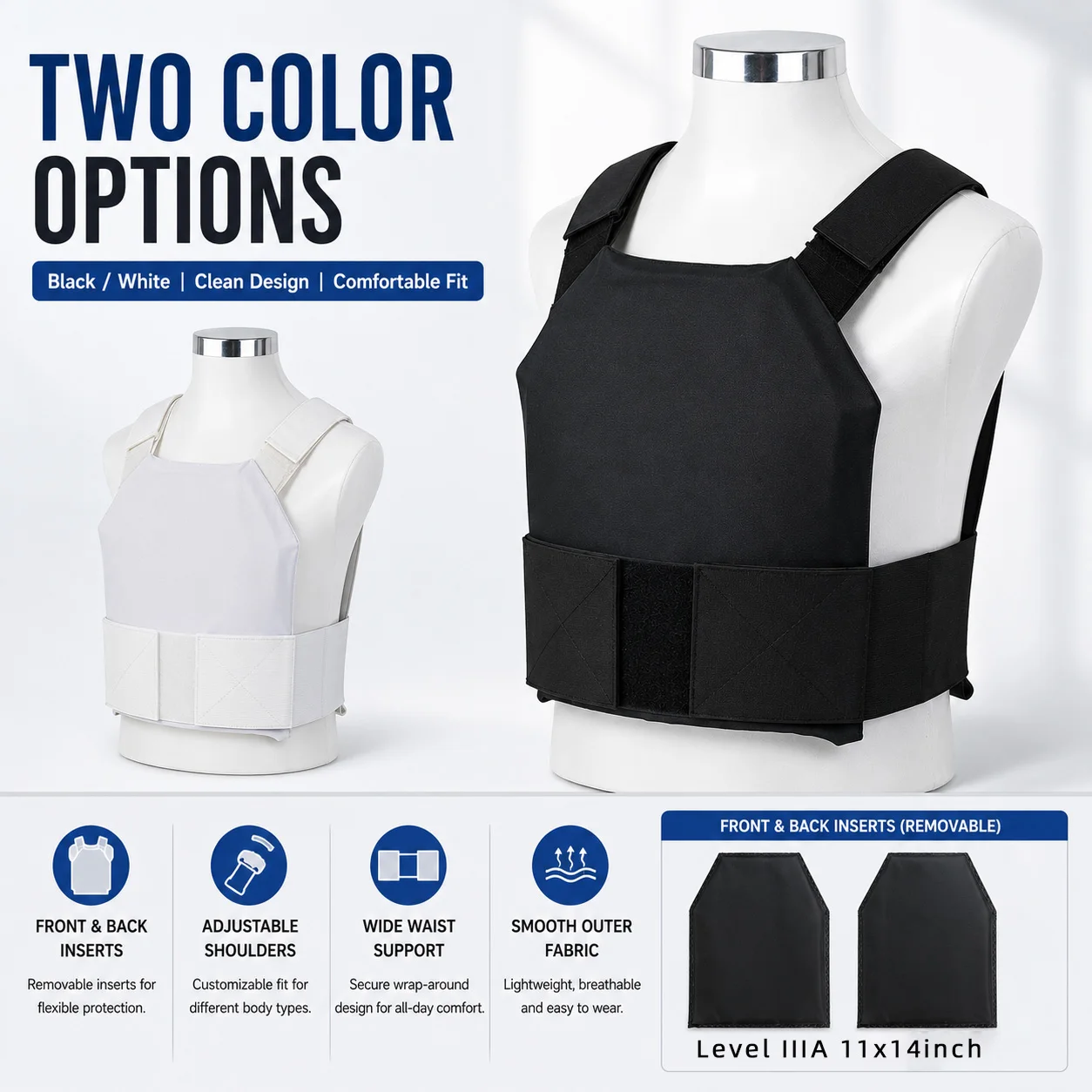 

Thin Breathable Concealed Safety Vest-Can Insert 11x14inch 3a Board for Outdoor Safety Protection (Board Not Included)