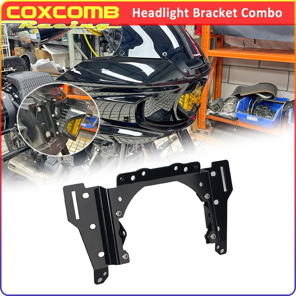 

For Baja LP6 Headlight Bracket Motorcycle Front Lighting Headlamp Support For Harley M8 Low Rider ST FXLRST 117 EI Diablo FXRST