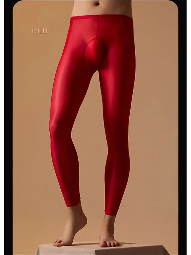 Glossy Shiny Mens Pantyhose Leggings Anti-run Stockings Tights Sexy Transparent Trousers Pantalon Pijamas Spodnie Collant Pants