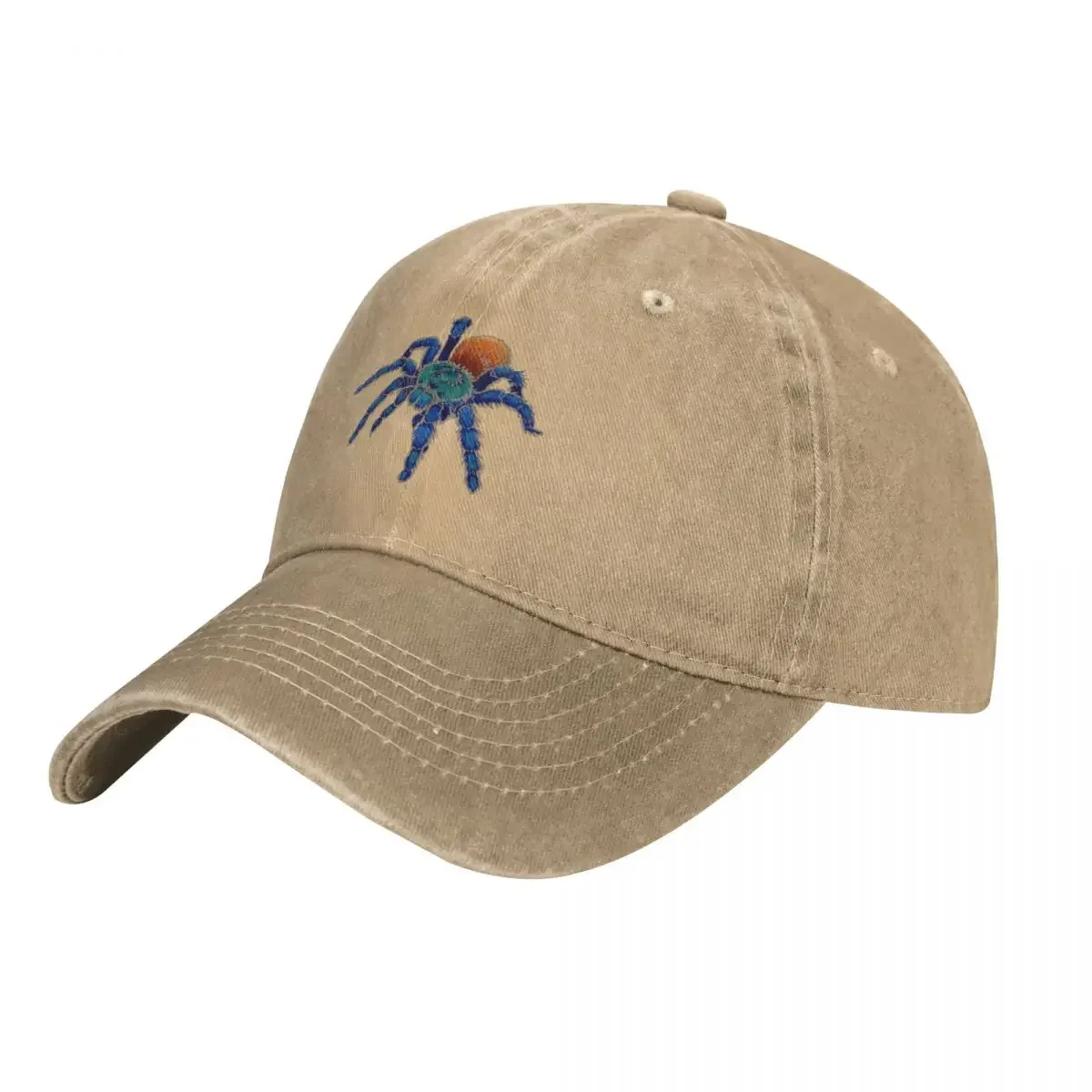 Greenbottle Blue Tarantula with Khaki Outline Cowboy Hat |-F-| Men'S Baseball Cap Women'S