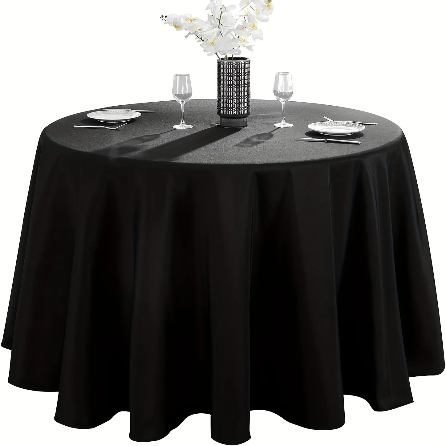 

6pcs 120-Inch Round Tablecloths - Polyester Solid Color Table Covers for Kitchen Dining, Parties, Weddings, Christmas Buffet Decorations, Party Tableware, Smooth Polyester, Machinemade Weave