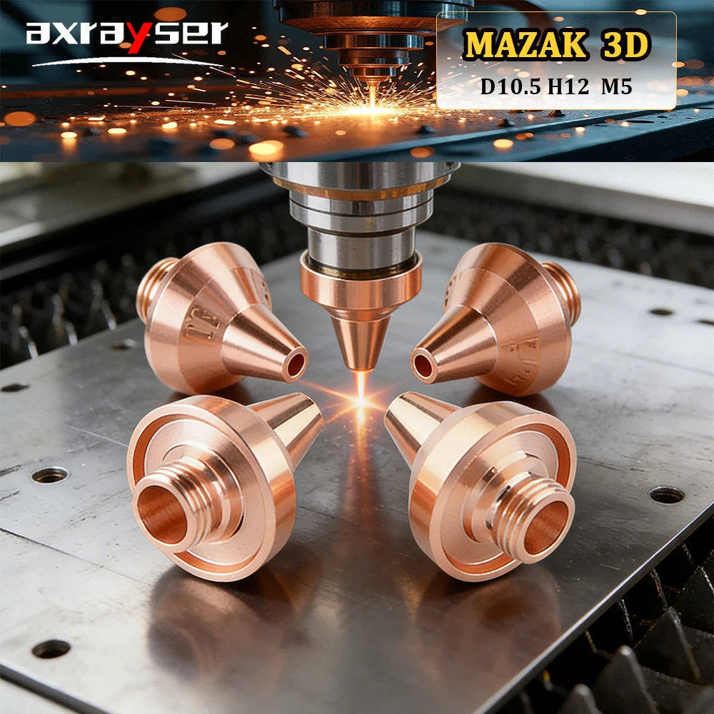 

3D Laser Cutting Nozzle Copper Nozzle D10.5 H12 M5 Caliber1.5-3.5mm for MAZAK Fiber Cutting Machine