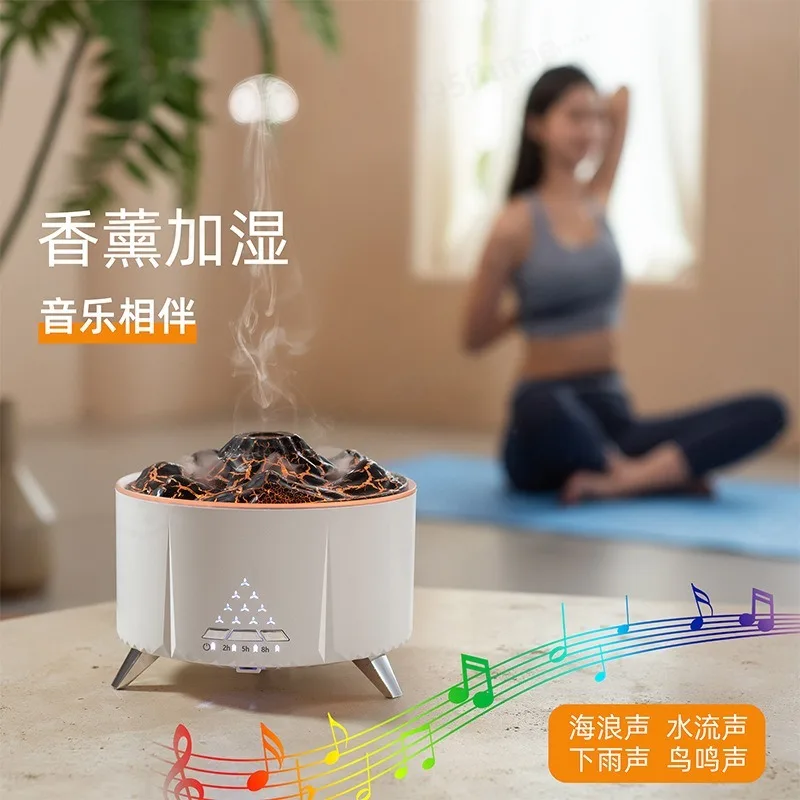 Mini Volcano Shape Desktop Humidifier Silent Electric Mist Aroma Diffuser Portable Household Gift