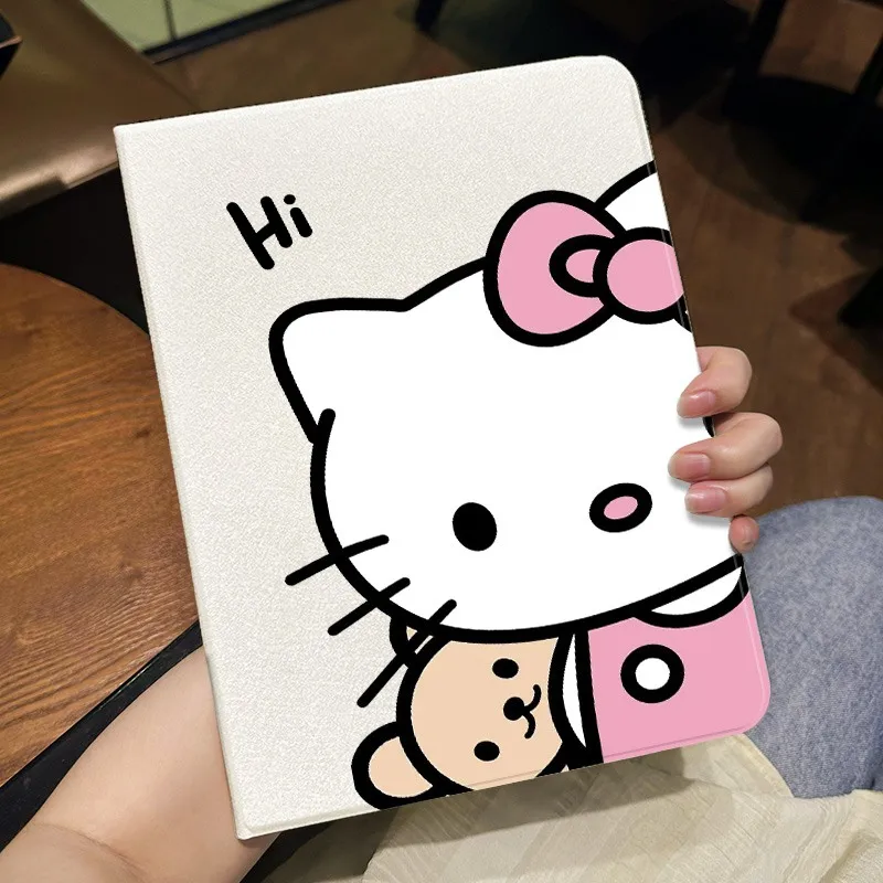 

Kawaii Hello Kitty iPad case with Pencil Slot For Pro 22 21 9th 10.2in Tablet case 2025 A16 11th 10th 10.9in case Air6 Cover