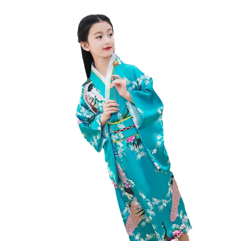 Dziewczęce tradycyjne kimono dziecięce oryginalne Ao Dai Yukata suknia ślubna japońska Yukata strój taneczny kostium Cosplay dla dzieci