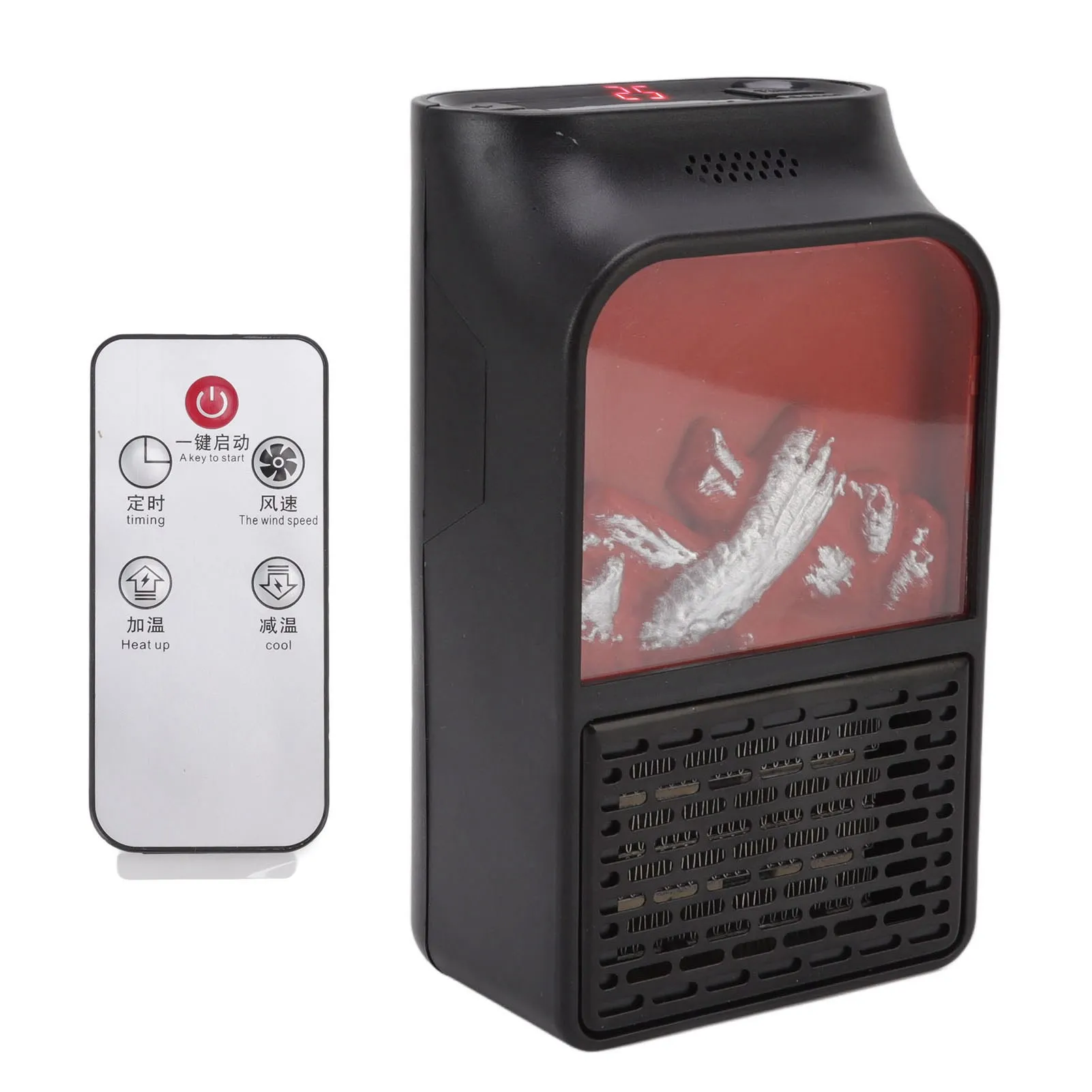 سخان لهب صغير 1000 وات PTC سيراميك تسخين سريع سخان مدفأة محمول صامت مع غلاف بلوري مقاوم للحريق للمنزل
