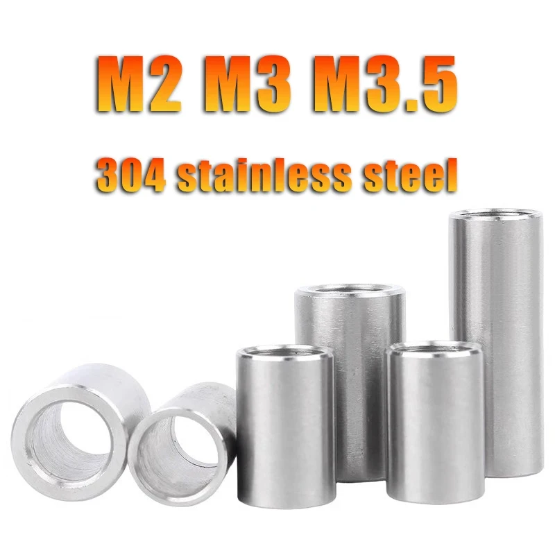 

304 Stainless Steel A2 70 Round Hollow Unthreaded Spacer Sleeve Bushing Washer M2 M3 M3.5 Stand off Gasket Length 2mm to 20mm