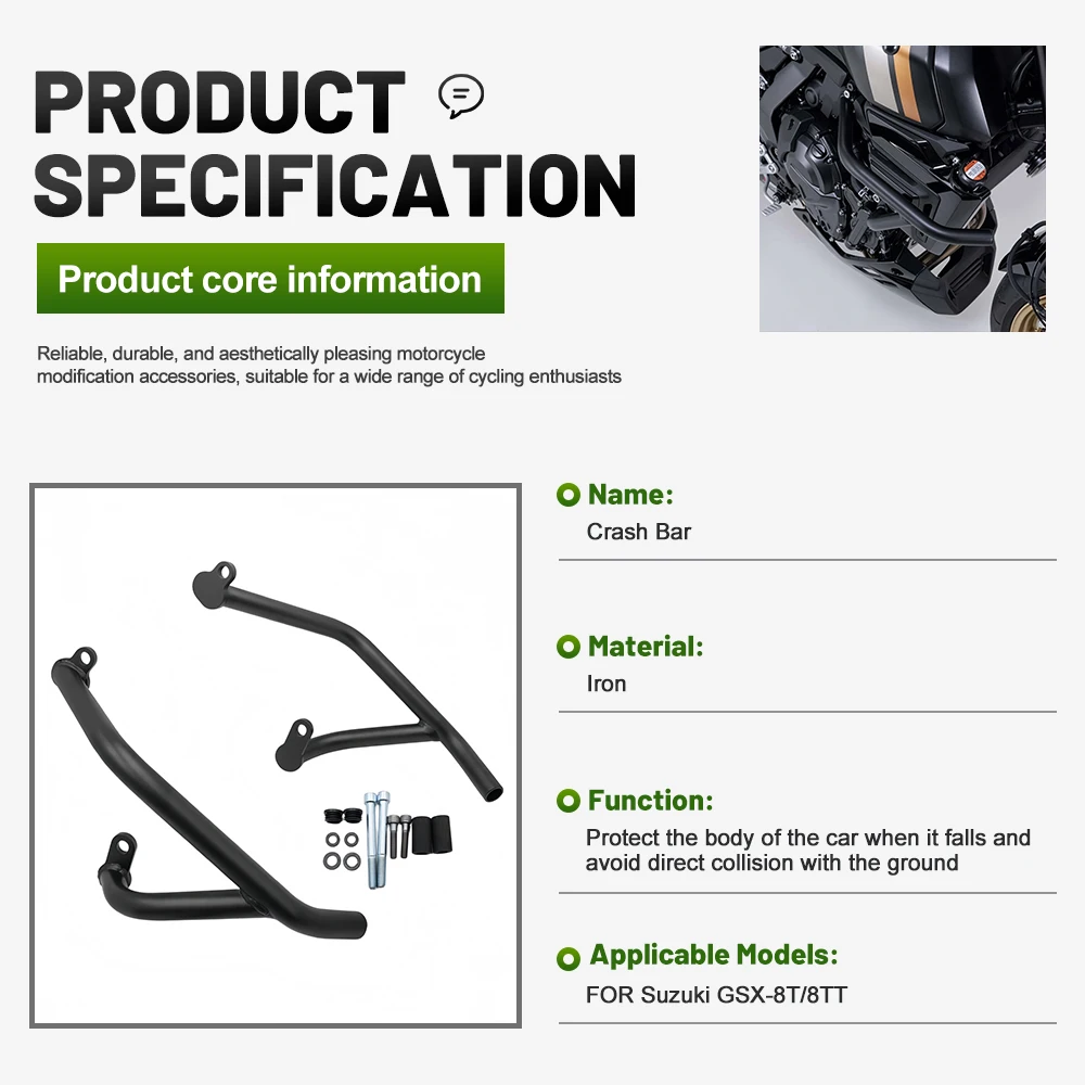 Premium Anti-fall Crash Bar Engine Frame Guard Protector, Fit SUZUKI GSX-8T GSX-8TT 2025-2026 Moto Frame Protection Accessories