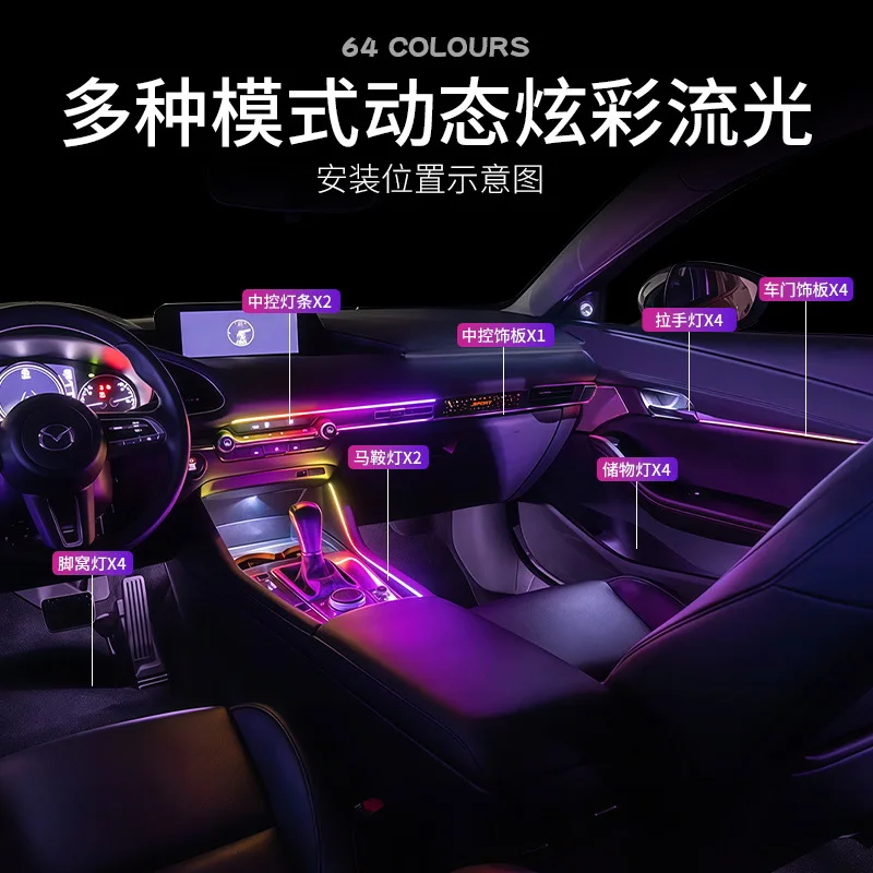 

Подходит для внутреннего освещения технического освещения Mazda 3-го поколения модифицировается с переливающимся динамическим потоковым декоративным светом.