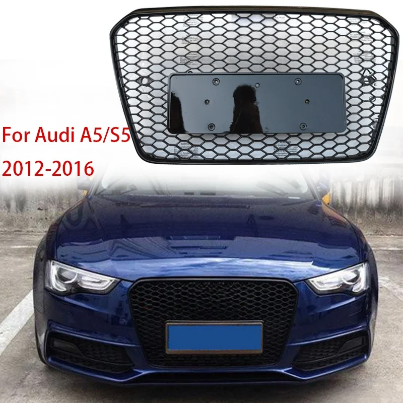 

For 2012 2013 2014 2015 2016 Audi A5 modified RS5 Racing grills Grill Honeycomb Hood front bumper mesh Cover Plate Accessories