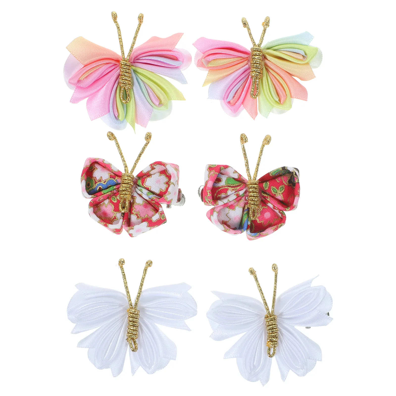 

6pcs Children Hair Accessories Mini Butterfly Fabric Clips for Toddler Girls Multi Colors Soft Lightweight Hairstyles