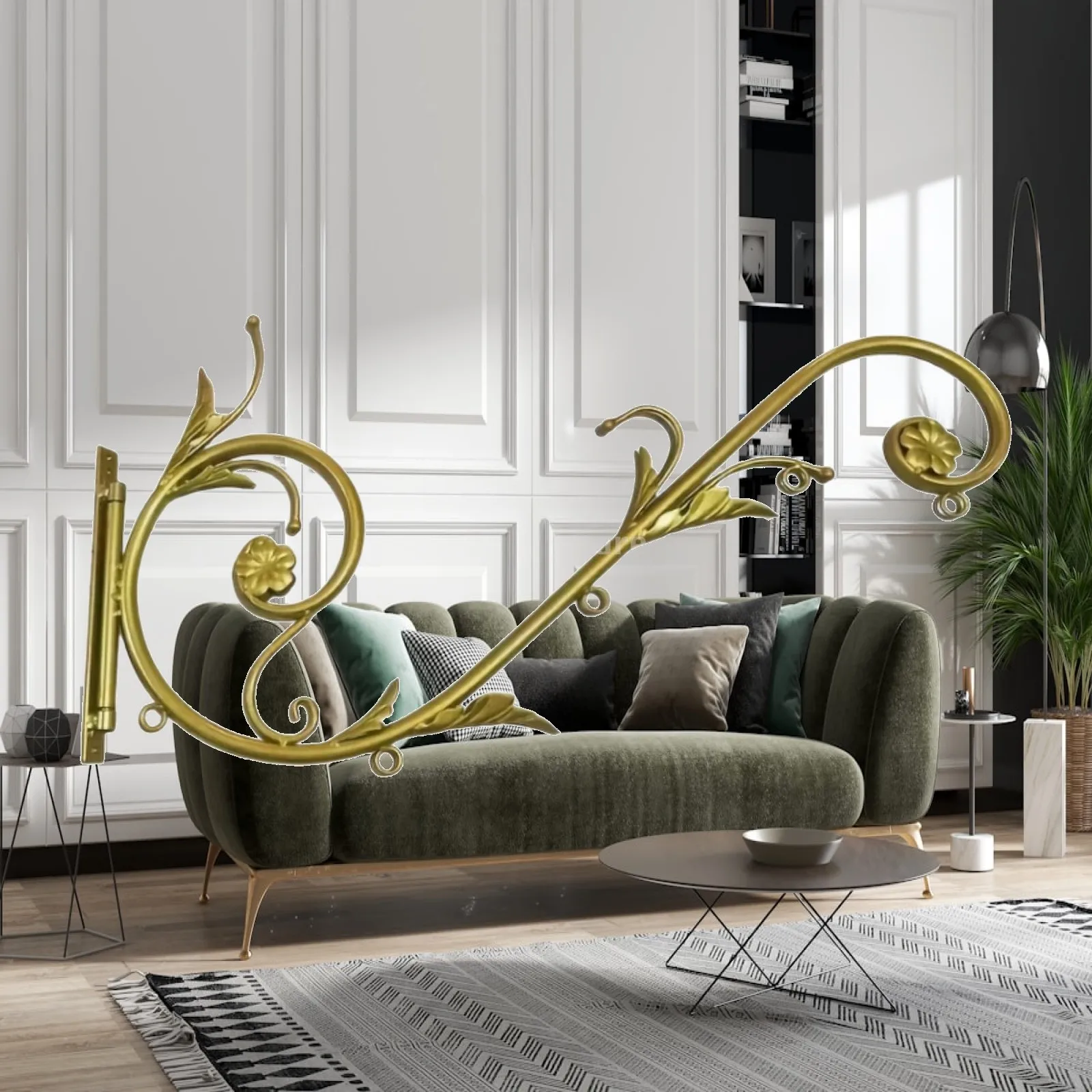 Bed Canopy Frame Rotatable Multifunctional Home Elegant Versatile Bedroom Background Iron Curtain Shelf Bedside Canopy Bracket